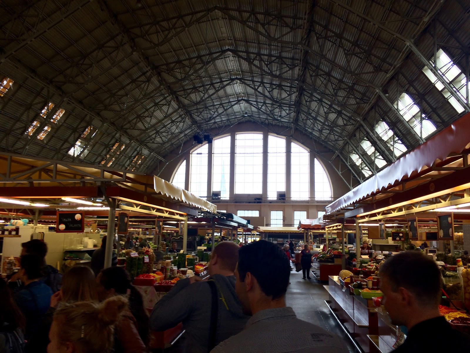 Inside one of the market buildings