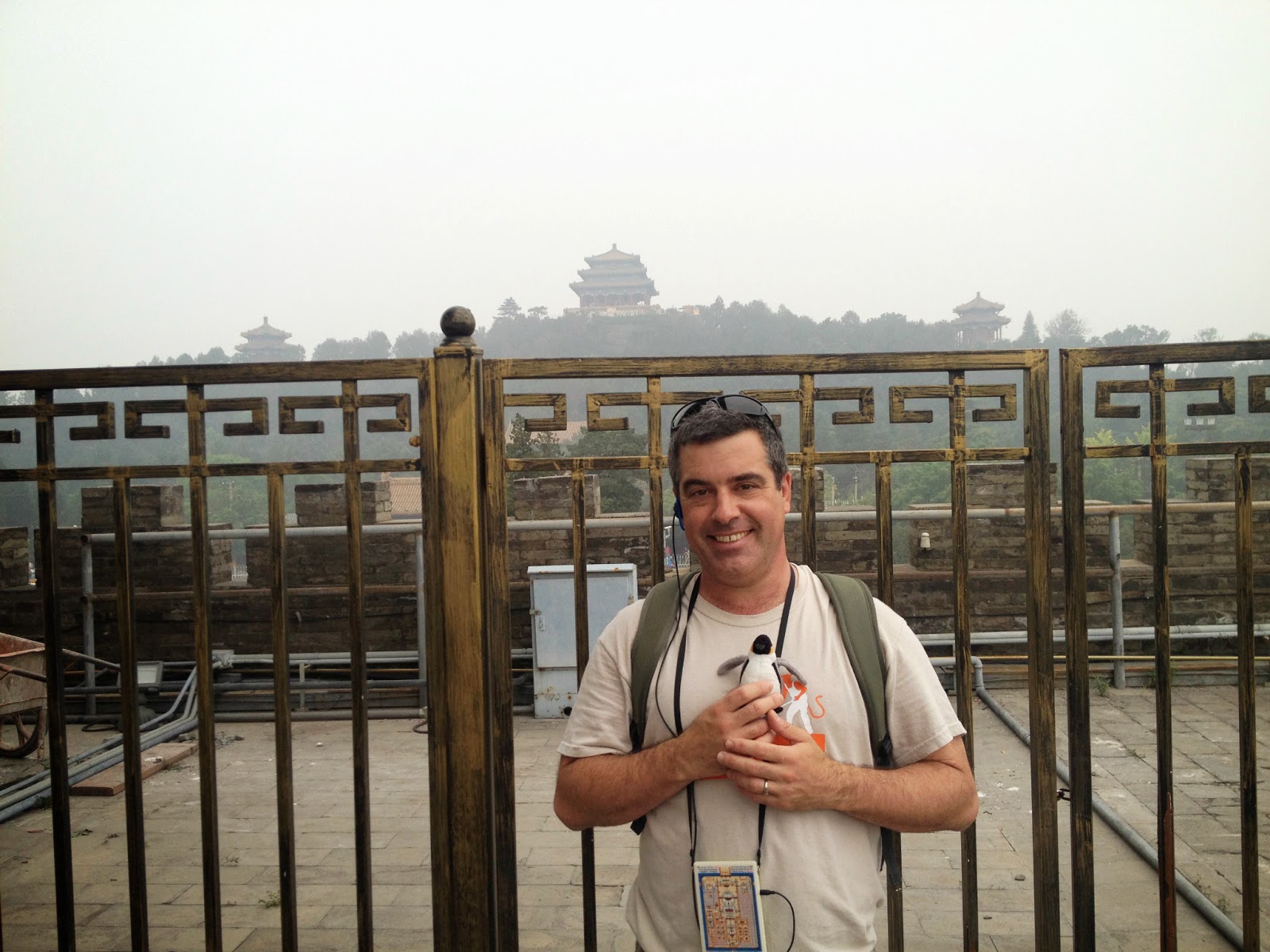 Background: [Jingshan Park](http://en.wikipedia.org/wiki/Jingshan_park), whose artificial hill is made from the excavation required to build the Forbidden City and its surrounding moats.  All the dirt was, of course, moved manually.