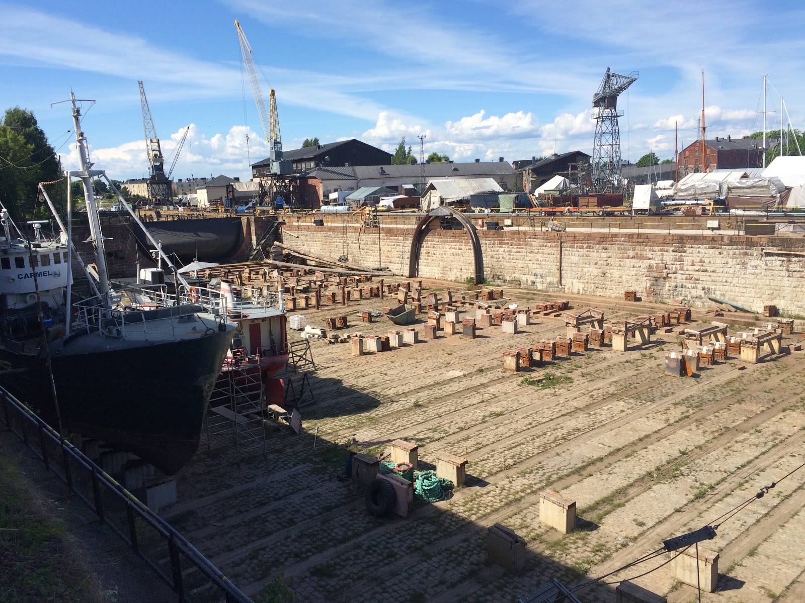 A substantial dry dock is part of the fortress