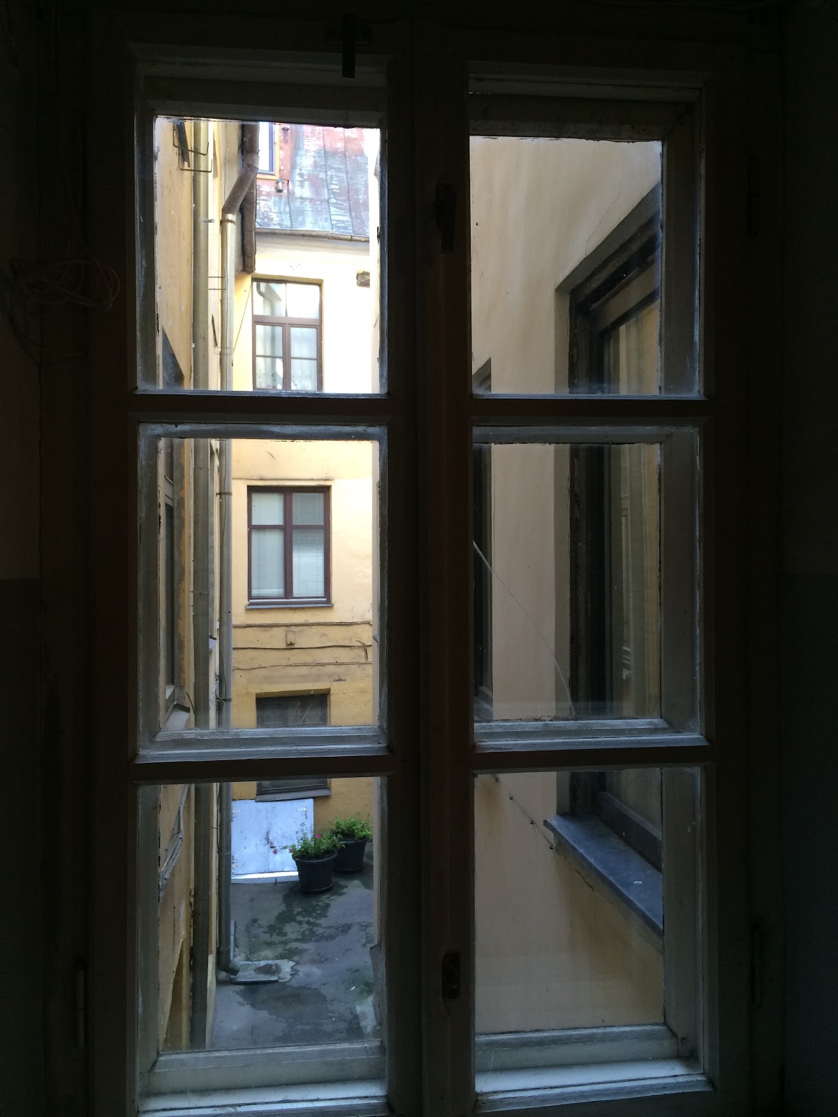 View into courtyard from our studio apartment