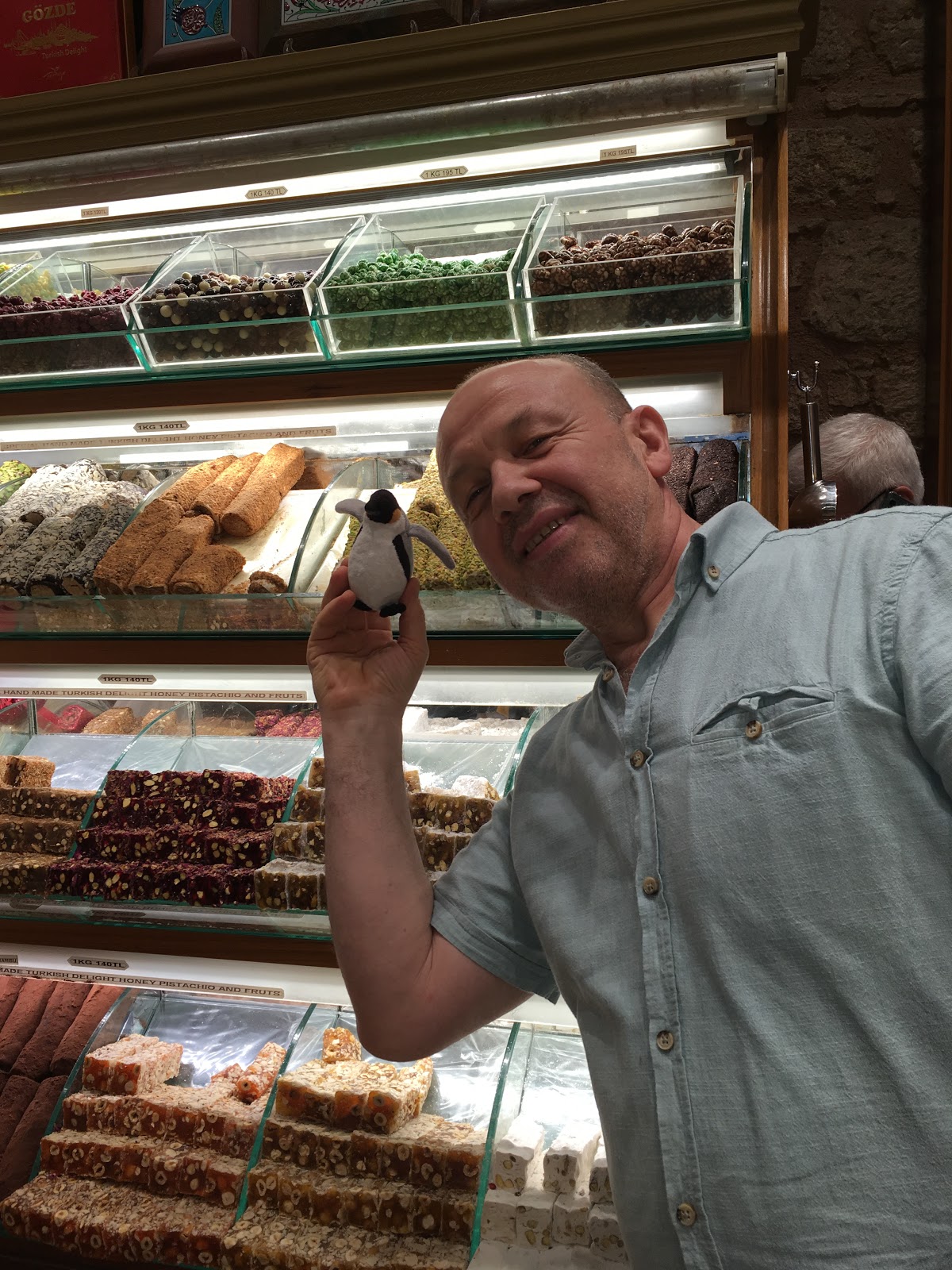 Travel inspecting Turkish Delight choices
